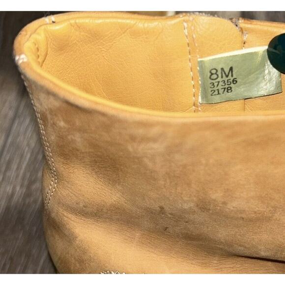 Timberland Camel Tan Nubuck Leather Wedge Zip Ankle Boots 37356 Womens US Size 8 - Picture 12 of 14